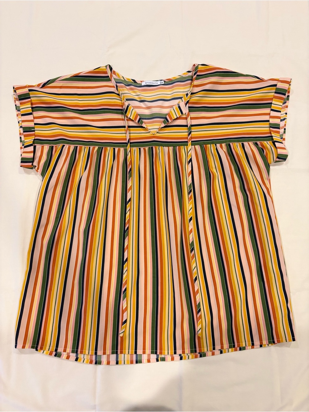 Staccato Multicolor Striped Tie-Front Blouse